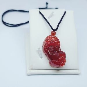 Red Agate Pixiu Carving necklace ♥